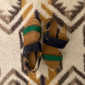 Tommy Hilfiger Green and Navy Sandals